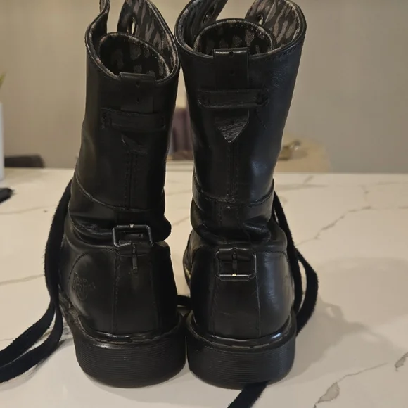Dr. Martens Black and Gray Patterned Boots - Picture 4 of 7